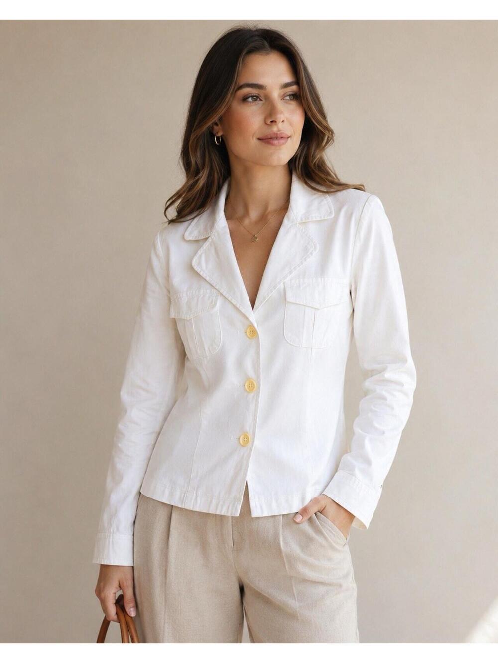 Trina Turk Women’s Size 4 Cream Blazer 3 Buttons